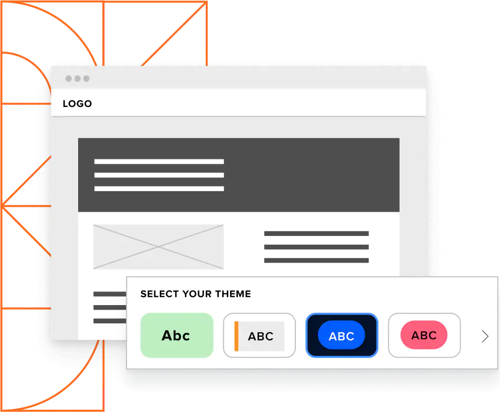 Website builder product illustration