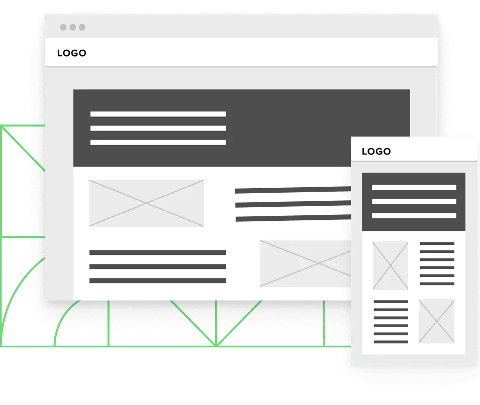Website builder product illustration